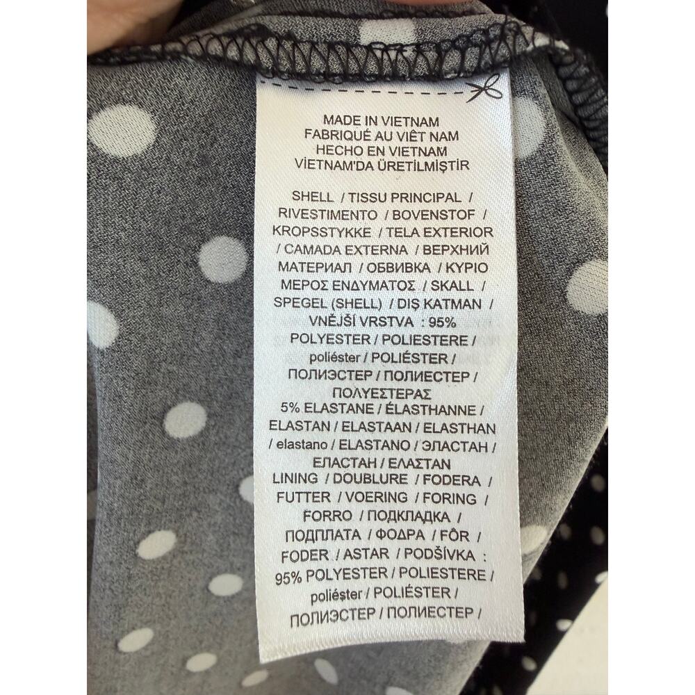 Lauren Ralph Lauren Black Polka Dot Dress | Sleeveless Wrap Style Midi Size 4 - Picture 7 of 8